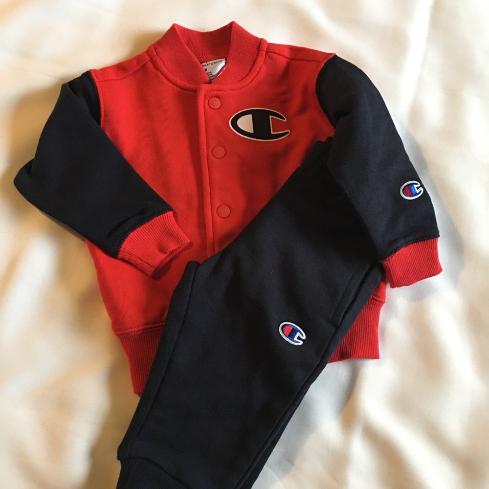 Champion jogger set new size 18M navy and red